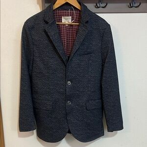 Con.struct Men's Classic blue/Gray Blazer slim fit, knit stretch, size 42/L